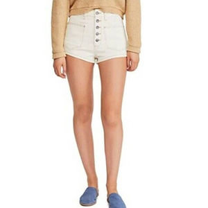 Free People Women's High Rise Waist Bridgette Denim Shorts Natural 29 $68 NWT